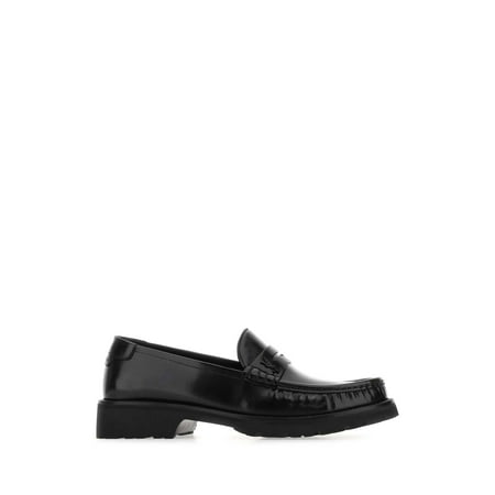 

Black leather loafers