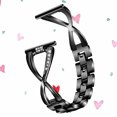 thumbnail image 2 of 1PC 20mm X Type Smartwatch Strap Rhinestone Inlaid Replacement Watch Band Compatible for Watch (Black, Number of Rhinestones Random), 2 of 8