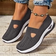 thumbnail image 2 of Rokment Women's Orthopedic Wedge Walking Shoes Comfortable Lightweight Knit Arch Support Platform Non Slip Work Nursing Flat Tennis Golf Sneakers Fall Grey Size 9, 2 of 4