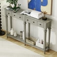 thumbnail image 4 of Harper & Bright Designs Vintage Console Table with Storage, Narrow Entryway Table with Drawer and Open Shelf, Gray Wash, 4 of 18