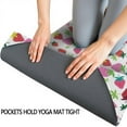 thumbnail image 3 of Red Strawberry Plants Leaf White Pattern Hot Yoga Mat Towel Non Slip for Hot Yoga - Quick-Drying Yoga Mat Cover with 4 Corner Pockets with Travel Bag - Hot Yoga Towel Non Slip 74"x26", 3 of 6