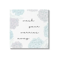 Wash Your Worries Away Delicate Florals Botanical & Floral Graphic Art Gallery Wrapped Canvas Print Wall Art