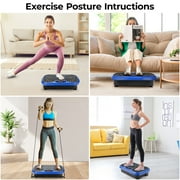 LAZY BUDDY Vibration Plate Exercise Machine Lymphatic Drainage Platform Whole Body Shaker Home Workout Training Equipment for Weight Loss & Toning, Blue