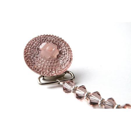 Sparkly Flower Crystal with Swarovki Crystals Pacifier Clip