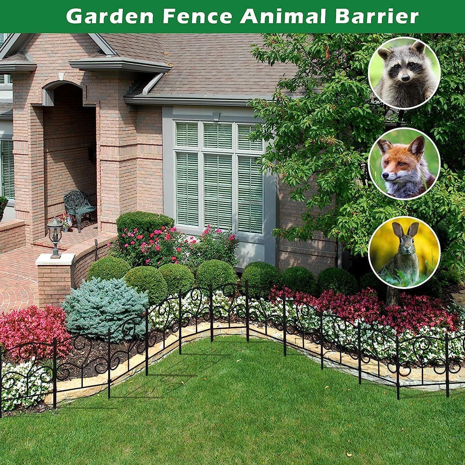 25 Pack Decorative Garden Fence Barrier Panels Landscape Outdoor Edging Border