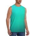 thumbnail image 2 of Bingfone Turquoise Light Blue Pattern Men's Tank Tops Workout Sleeveless Tee Shirts Running Beach Tanks for Men-XX-Large, 2 of 7