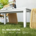 thumbnail image 6 of WLGD HDPE Outdoor Coffee Table, All-Weather Rectangle Patio Coffee Table, Plastic Outdoor Patio Table with Slatted Tabletop for Garden, Balcony, Backyard,White, 6 of 12