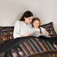 thumbnail image 4 of Homewish Goth Sugar Skull Twin Comforter Sets,Retro Bookshelf Bedding Set,Halloween Duvet,Black Reversible,2-Piece,1 Comforter and 1 Pillowcase, 4 of 7