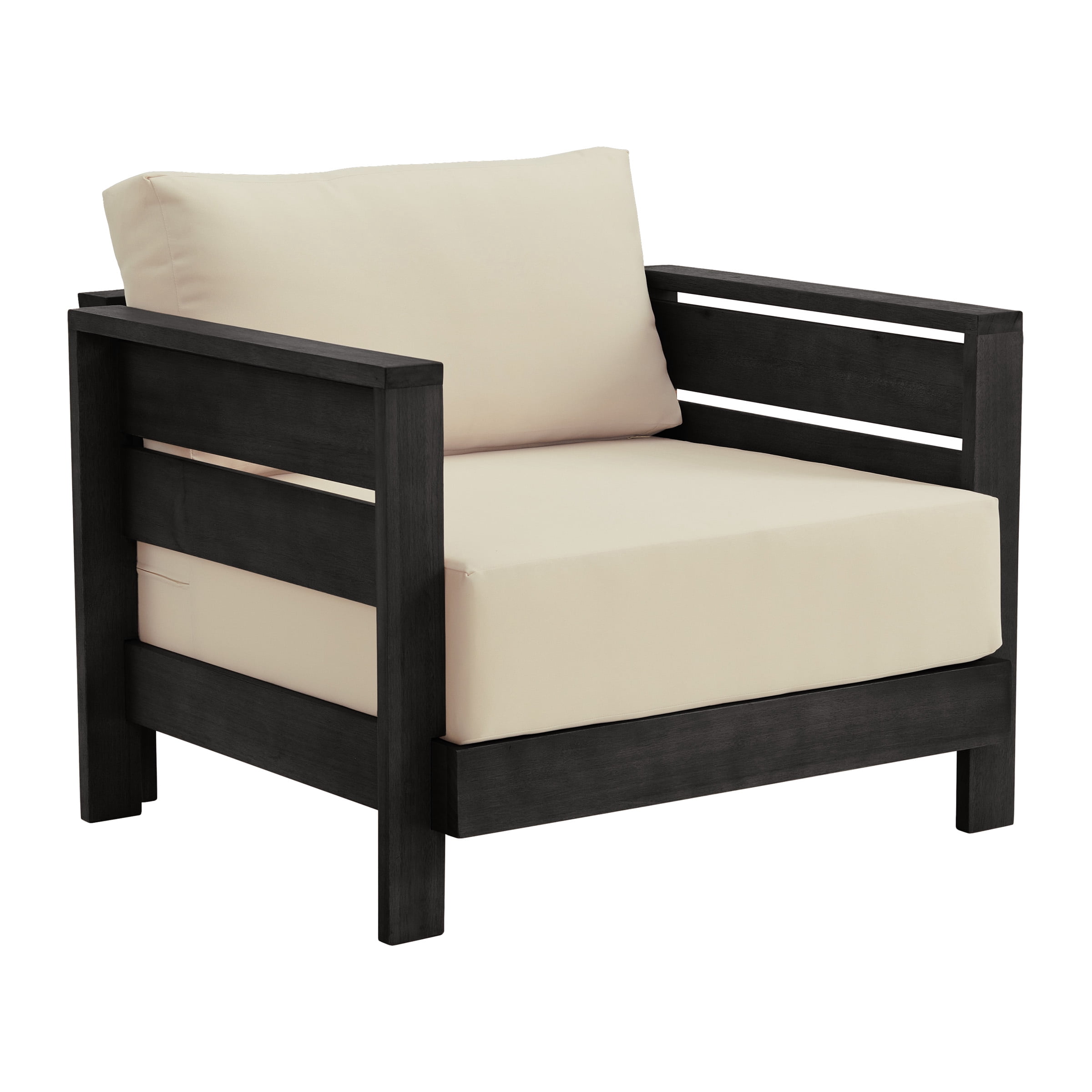 Alaterre Furniture Barton Outdoor Patio Armchair - Weather-Resistant Outdoor Chair (Black)