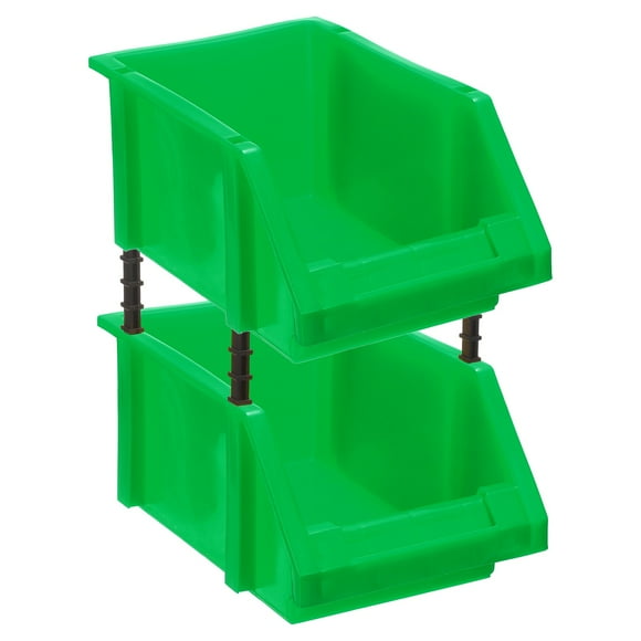 Uxcell 2pcs Plastic Shelf Bins 8.3" x 5.1" x 4.3" Wall Mounted Storage Bins, Green