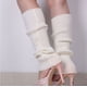 thumbnail image 1 of Nvzi pares de calentadores de piernas para mujer, calentadores de piernas tejidos con puños elásticos antideslizantes, moda Y2K para fiestas, deportes, yoga, ballet, baile, blanco, 1 of 2