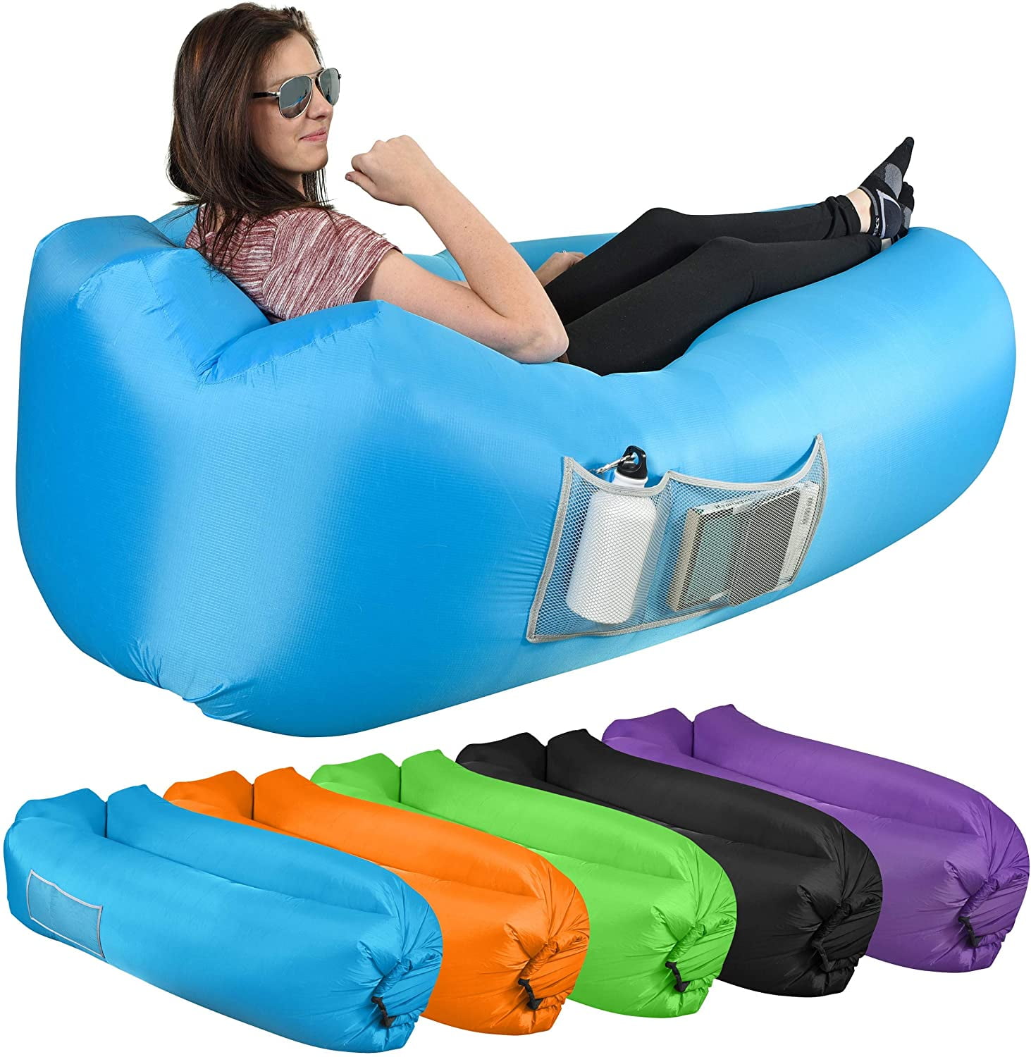 Waterproof Inflatable Couch for Swimming Pool Park and Beach Air Sofa Bed Hammock with Carry bag Portable Inflatable Sofa Air Lounger Travelling Camping Tomight Inflatable Lounger 