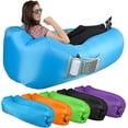 thumbnail image 1 of Tumbona/sofá inflable para exteriores, tela de nailon resistente, para acampar sin bomba, playa, sofá de salón al aire libre con bolsillos de malla, con bolsa de almacenamiento Fokelyi LRWJ751-3, 1 of 7