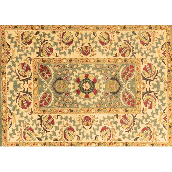 Ahgly Company Indoor Rectangle Abstract Brown Modern Area Rugs, 2' x 5'