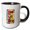 Black/White, variant on 3drose, Nice Letter E. Grunge Metal Monogram, Industrial Style Color Gift, 11oz Two-tone Black Mug