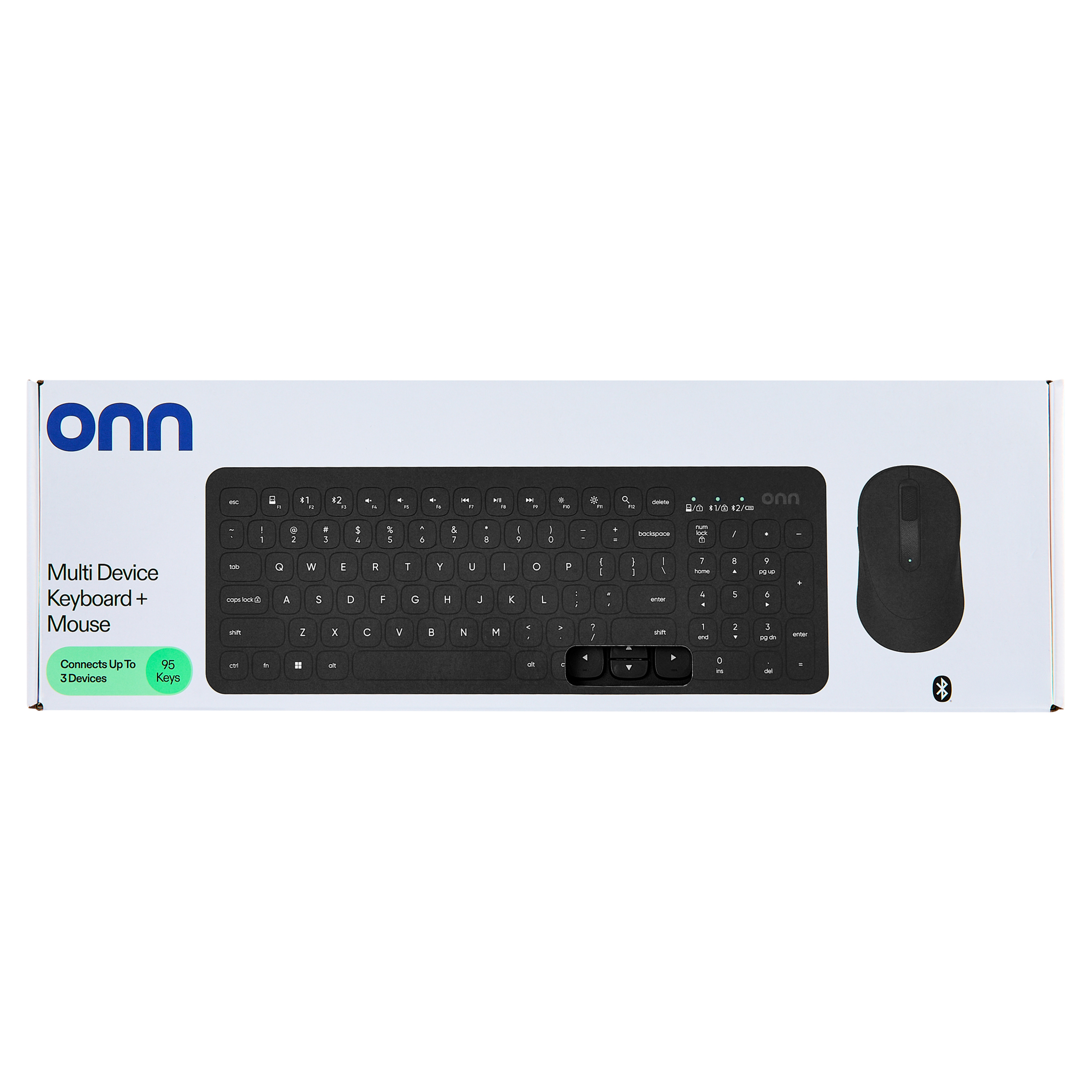 Combo Inalámbrico de Teclado y Mouse Curvo onn, Azul 2