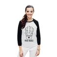 thumbnail image 2 of Thread Tank Free Hugs Unisex 3/4 Sleeves Baseball Raglan White Black Small, 2 of 4