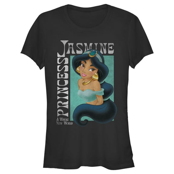 Junior's Aladdin Princess Jasmine A Whole New World Poster  Graphic Tee Black Small
