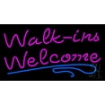 thumbnail image 1 of Pink Walk Ins Welcome Blue Lines LED Neon Sign 20 x 37 - inches, Black Square Cut Acrylic Backing, with Dimmer - Bright and Premium built indoor LED Neon Sign for Defence Force., 1 of 6