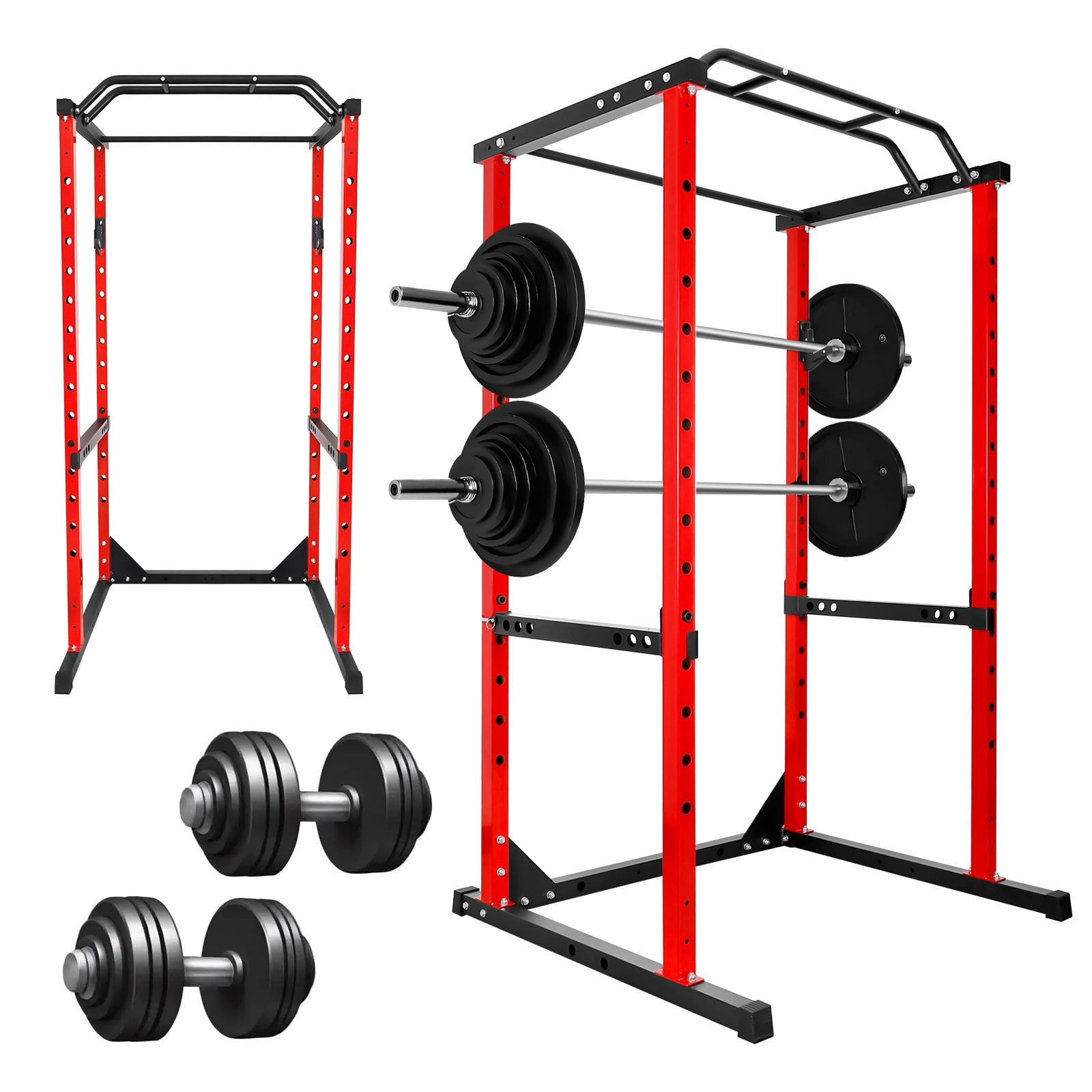 Adjustable Squat Rack Power Cage with Pull Up Bar, 1200 lbs 14-level Adjustable Weight Lifting Training Rack for Home Gym Strength Training