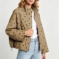 thumbnail image 7 of Aloohaidyvio Women's Polka Dot Jackets Fall Trendy Lightweight Stand Collar Coat Zip Up Outerwear with Pockets, 7 of 7