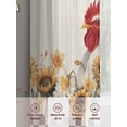 thumbnail image 5 of Sunflowers Rooster Sheer Curtains 45 Inch Length 2 Panels Set, Farmhouse Vintage Beige Burlap Plaid Voile Window Treatment Rod Pocket Small Kitchen Curtains Drapes for Bedroom 52"x45"x2, 5 of 7