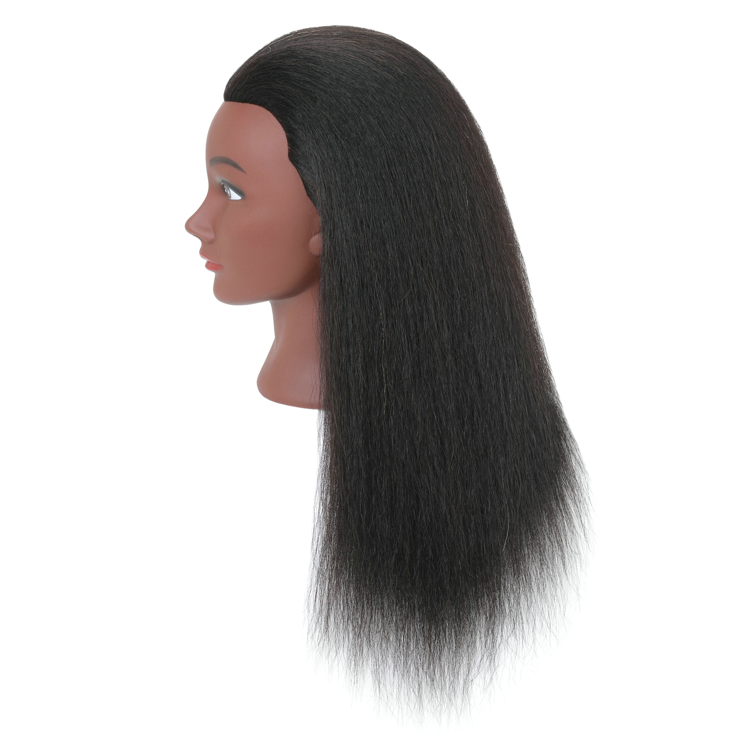 RYHAIR African American Mannequin Head 100% Human Hair for Practice Braiding Styling Cosmetology Barber Training with Stand