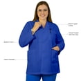 thumbnail image 5 of HeedFit Wrinkle‑Resistant Short‑Length Lab Coat, Unisex – 31″, S, Royal Blue, 5 of 8