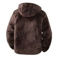 thumbnail image 5 of Men's Fuzzy Sherpa Coat Fleece Zip Up Hooded Jacket Coffee M, 5 of 5