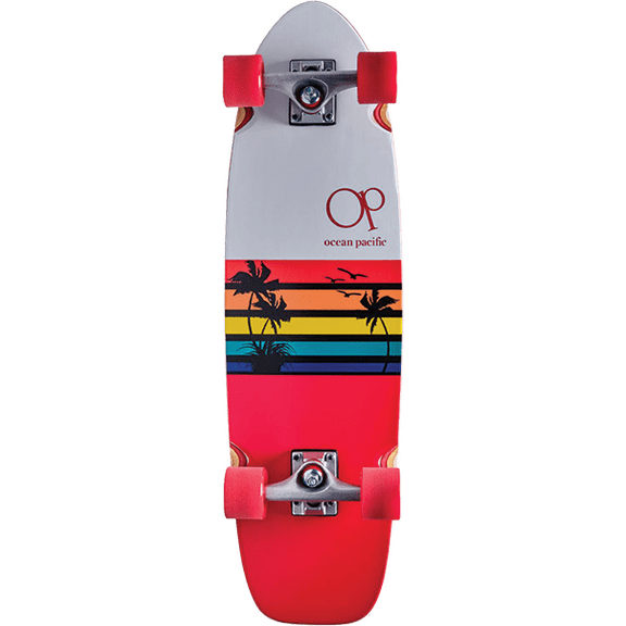Ocean Pacific Sunset Cruiser Complete Skateboard 8.75X30 White Red