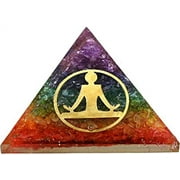 7 Chakra Onyx Crystal Orgone Pyramid, Organite Pyramid Buddha