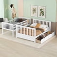 thumbnail image 3 of Tcbosik Modern Wood Bunk Bed Twin over Full Size with 2 Drawers for Bedroom, White, 3 of 10