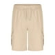 thumbnail image 4 of WILLBEST Pantalones Cortos Cargo para Hombre, de Color Liso, con Cordón y Cintura Elástica, con Bolsillos, Informales, Holgados, de Pierna Recta, de 5 Pulgadas de Largo, 4 of 4