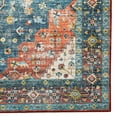 thumbnail image 5 of Linon Home Décor Washable Markum Area Rug or Runner Collection, Teal and Rust, 3' x 5', 5 of 13