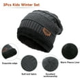 thumbnail image 2 of Zando 3Pcs Boys Winter Warm Hat Knitted Touch Screen Gloves Fleece Lining Neck Warmer for Kids, 2 of 5