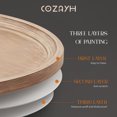 thumbnail image 4 of COZAYH Table Basse Ronde Rustique Dessus en Plateau de Bois Pièce Maîtresse d'Accent avec Rangement, Blanc, 4 of 10