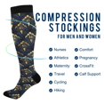 thumbnail image 2 of FORMRS Womens Knee High Socks Casual Long Thick Travel Daily Wear, 2 Pairs, Blue Art Pattern, 2 of 6