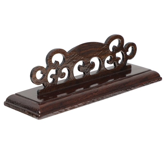 ColoMX Soporte de ventilador plegable de estilo vintage estante de ventilador de estilo chino soporte de pantalla de madera sólida para ventilador de círculo