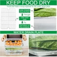 thumbnail image 3 of 12 Packs Food Storage Containers for Fridge Plastic Refrigerator Organizers with Removable Drain Plate and Lid Stackable Produce Containers to Keep Fruits, Vegetables, Meat, 3 of 7