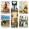 thumbnail image 7 of Yayeee 20oz Insulated Water Bottle Double Wall Stainless Steel with Flip Straw Lid, Flowers and Dog, 7 of 7