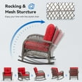 thumbnail image 6 of Joyside Patio Wicker Rocking Chair - All-Weather Outdoor Rocker Chair with Safe Rocking Design and Premium Fabric Cushions(Mixed/Red), 6 of 7
