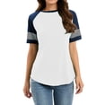 thumbnail image 4 of Ltctricy Women's T Shirts 2025 Fashion Crew Neck Short Sleeve Color Block Tunic Tops Soft Casual Tee Blouses, 4 of 7