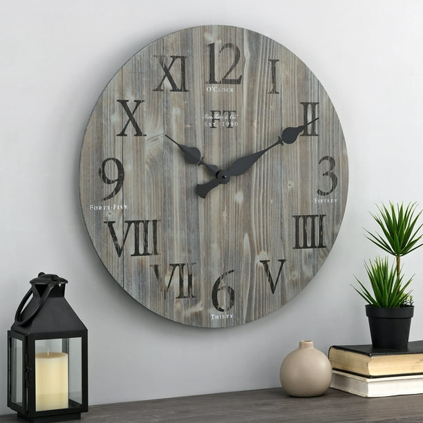 FirsTime & Co.® Gray Rustic Farmhouse Barn Wood Clock