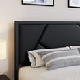 thumbnail image 3 of Allewie Full Size Metal Bed Frame with Geometric Faux Leather Headboard & Underbed Storage, Black, 3 of 9