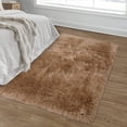 thumbnail image 2 of Tzou Fluffy Area Rug, Thick Faux Fur Chair Couch Cover Small Shaggy Rug Carpet for Bedroom, Kids/Baby Room, Shag Floor Furry Bedside Fuzzy Carpet, Khaki, 5 x 7 ft Rectangle, 2 of 7