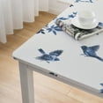 thumbnail image 5 of HAOXIT Blue White Floral Square  Flower Bird Table Cloth Rustic Washable Polyester Table Cover for Kitchen Dining Room Party Indoor Outdoor Home Decor 36*36, 5 of 8