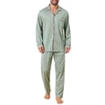 thumbnail image 1 of INSPIRAR CHIC Conjunto de Pijamas de 2 Piezas de Manga Larga con Botones y Bolsillo para Hombre L Verde Claro, 1 of 5