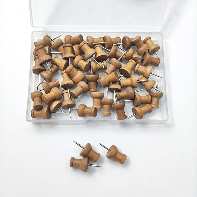 Épingles de Tableau d'Affichage - 100 Pcs - Épingles en Bois pour Tableaux de Liège - Épingles Murales Écologiques pour Mémo de Liège