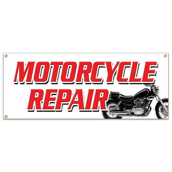 MOTORCYCLE REPAIR BANNER SIGN tech service cycle repair all brands sale