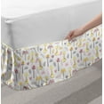 thumbnail image 2 of Giraffe Bed Skirt, Young Baby Giraffes in with Palm Trees Toddler Nursery Cartoon, Elastic Bedskirt Dust Ruffle Wrap Around for Bedding Decor, 4 Sizes, Pale Yellow Baby Pink, by Ambesonne, 2 of 2